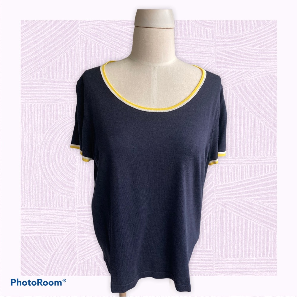 TALBOTS: Navy Petite Shell
